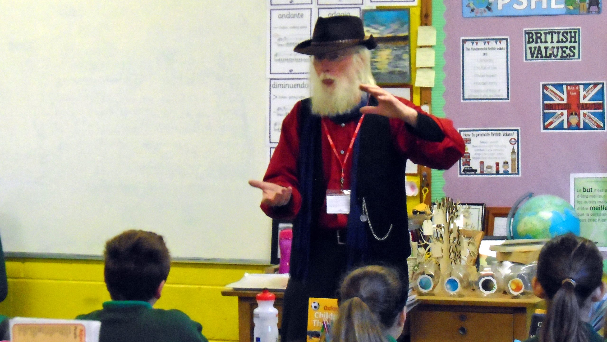 Telling Viking stories in Edward Richardson Primary School in Tetford, Lincolnshire
