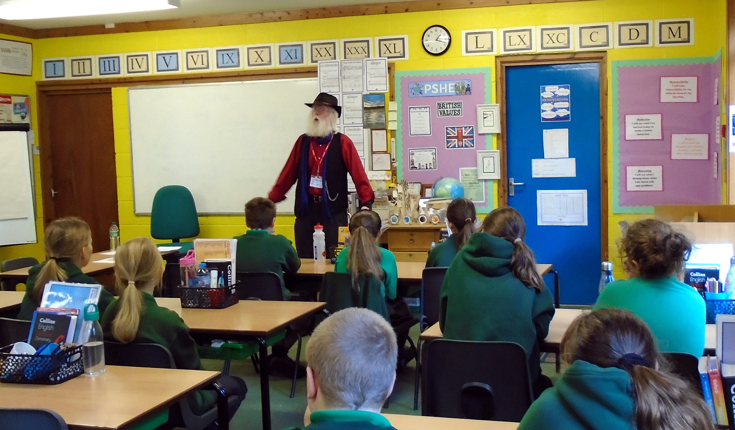 Telling Viking stories in Edward Richardson Primary School in Tetford, Lincolnshire