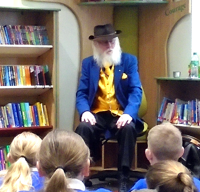 Keith Butters storytelling in Burgh School