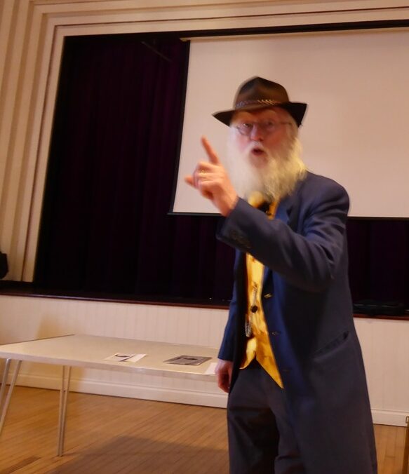 Keith Butters telling stories in Bourne u3a
