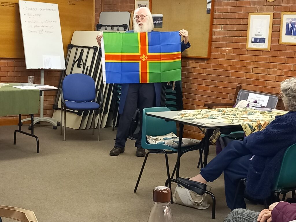 Keith Butters telling stories in Spalding WI